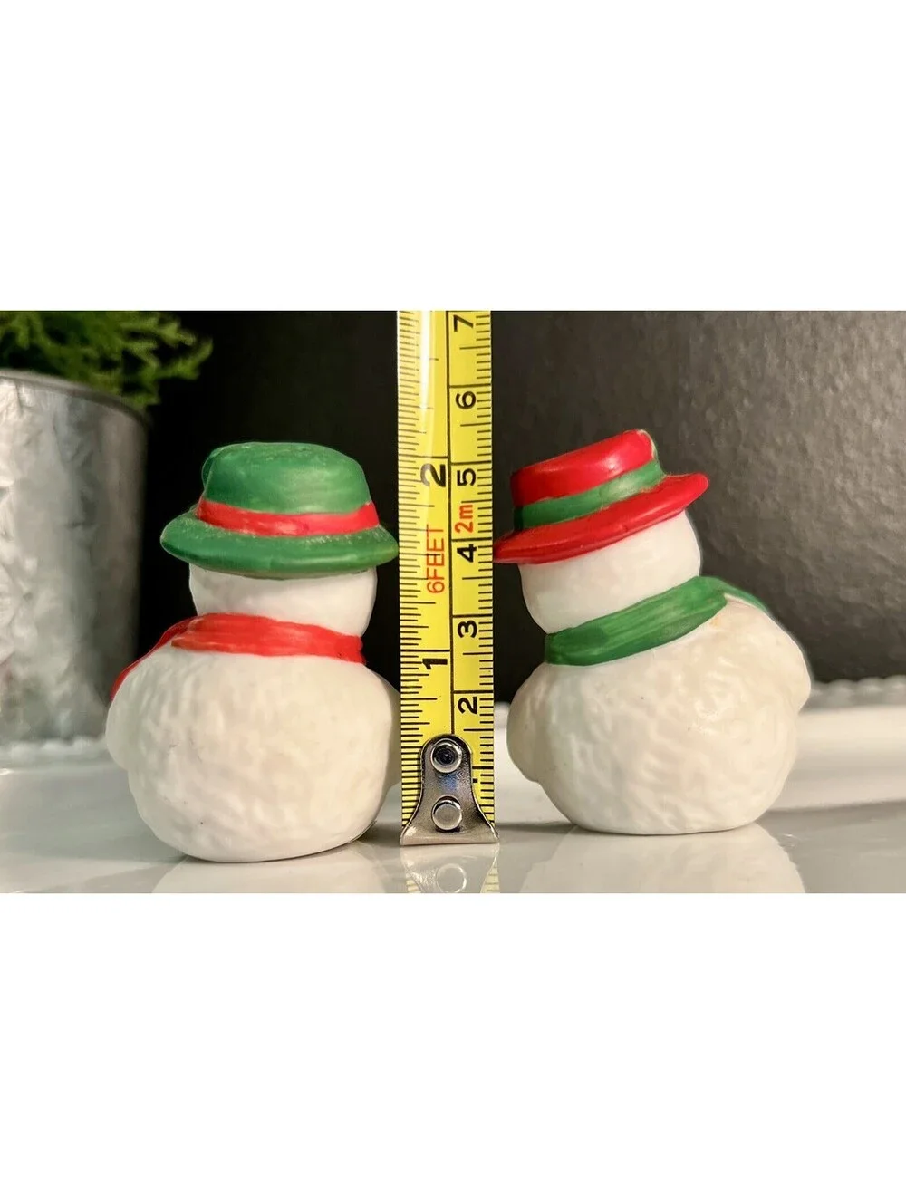 Vintage Snowman Salt And Pepper Shaker Set, Christmas Winter Salt And Pepper